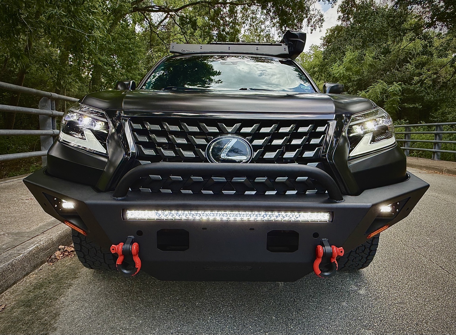 Lexus GX 460 steel front bumper and LED light bar